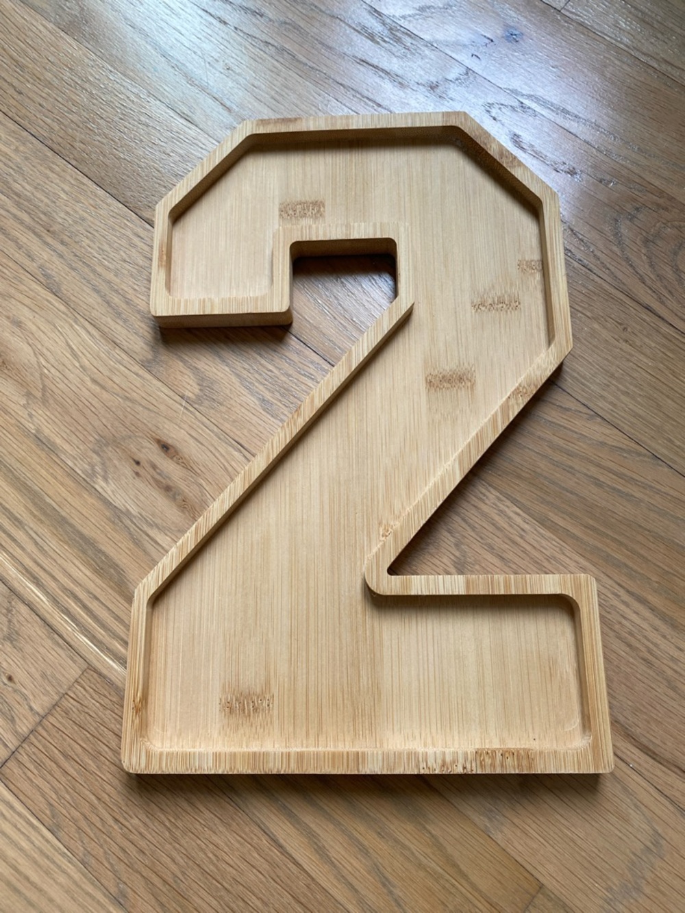 Bamboo Number 2 Tray - Natural Wood